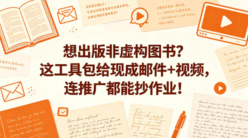 想出版非虚构图书？这工具包给现成邮件+视频，连推广都能抄作业！【原创双语字幕】-克用笔记
