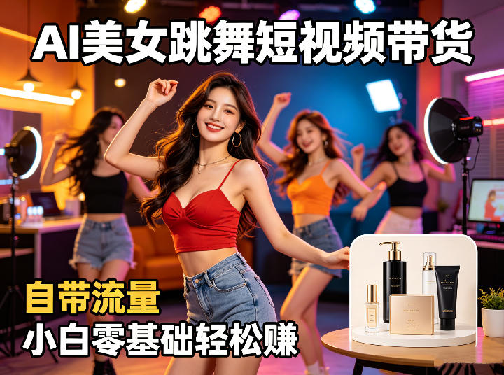 AI美女跳舞短视频带货：自带流量，小白零基础轻松賺，详细拆解-克用笔记