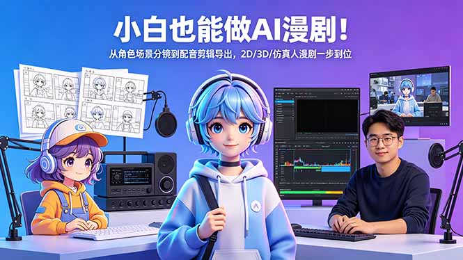 小白也能做AI漫剧！从角色场景分镜到配音剪辑导出，2D/3D/仿真人漫剧一步到位-克用笔记
