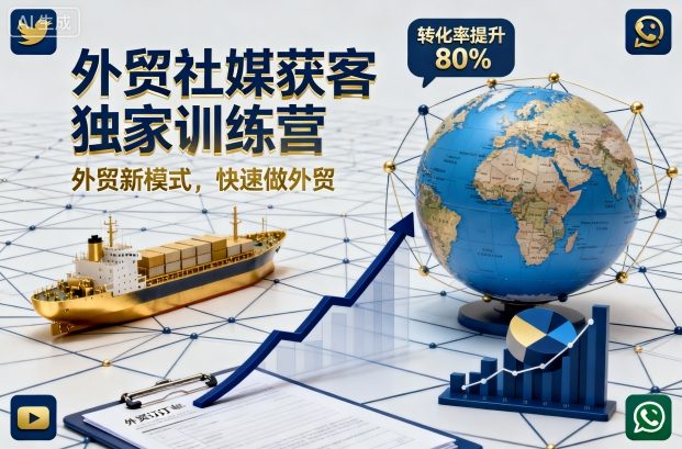 外贸社媒获客独家训练营，外贸新模式，快速做外贸(更新26年4月)-克用笔记