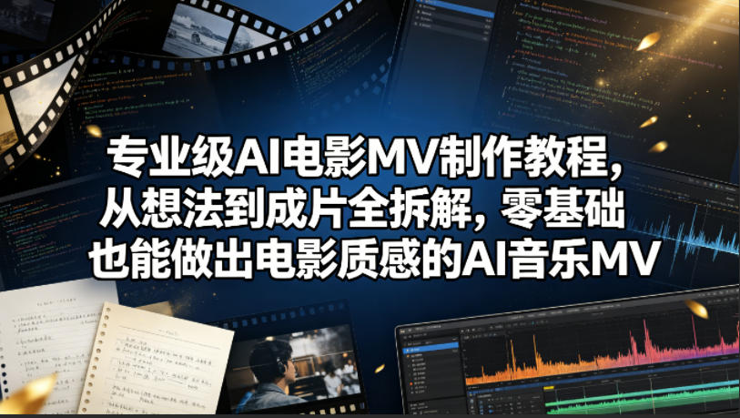 专业级AI电影MV制作教程，从想法到成片全拆解，零基础也能做出电影质感的AI音乐MV-克用笔记