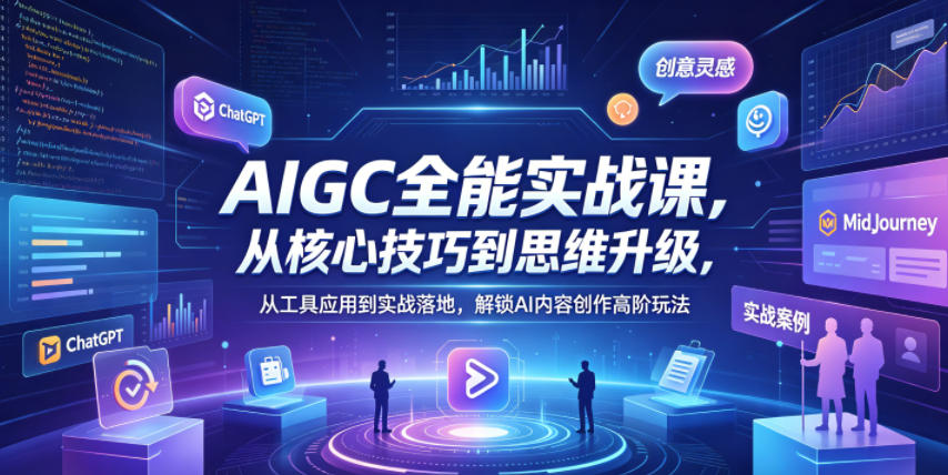 AIGC全能实战课，从核心技巧到思维升级，从工具应用到实战落地，解锁AI内容创作高阶玩法-克用笔记