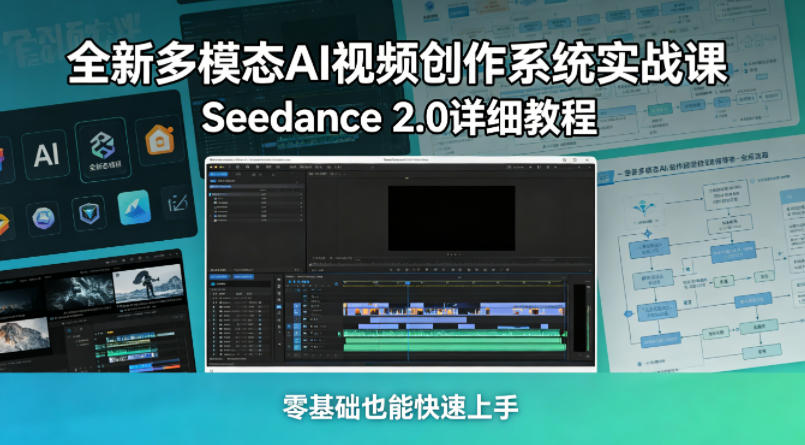 全新多模态AI视频创作系统实战课，Seedance 2.0详细教程，零基础也能快速上手-克用笔记