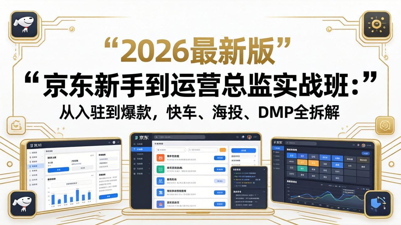 京东新手到运营总监实战班：从入驻到爆款，快车、海投、DMP全拆解，2026最新版-克用笔记