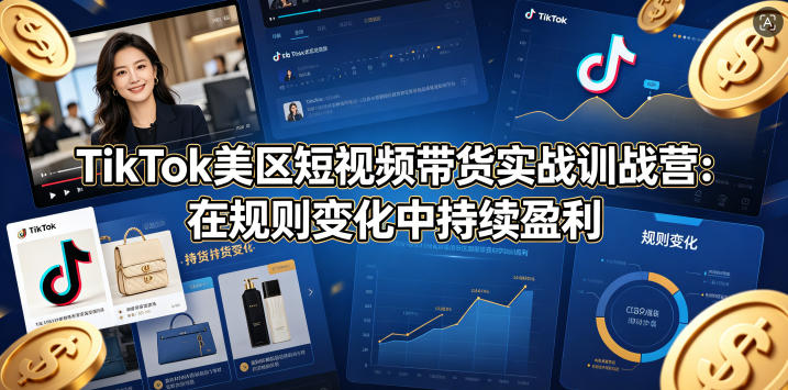 TikTok美区短视频带货实战训战营：在规则变化中持续盈利-克用笔记