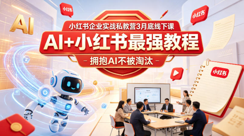 小红书企业实战私教营3月底线下课，AI+小红书最强教程，拥抱AI不被淘汰-克用笔记