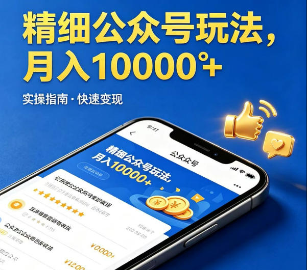 精细化公众号玩法，我们给你提供文章，你来负责发布，收益可观，月入1W+【揭秘】-克用笔记